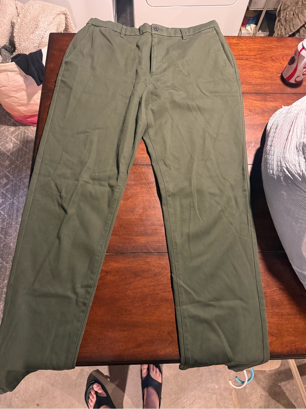 Banana Republic Olive Green Straight-Leg Chinos